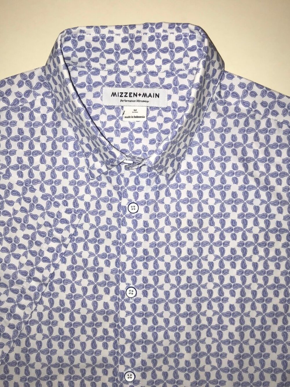 Men's Mizzen+Main Short Sleeve Button Front Shirt-Size: M